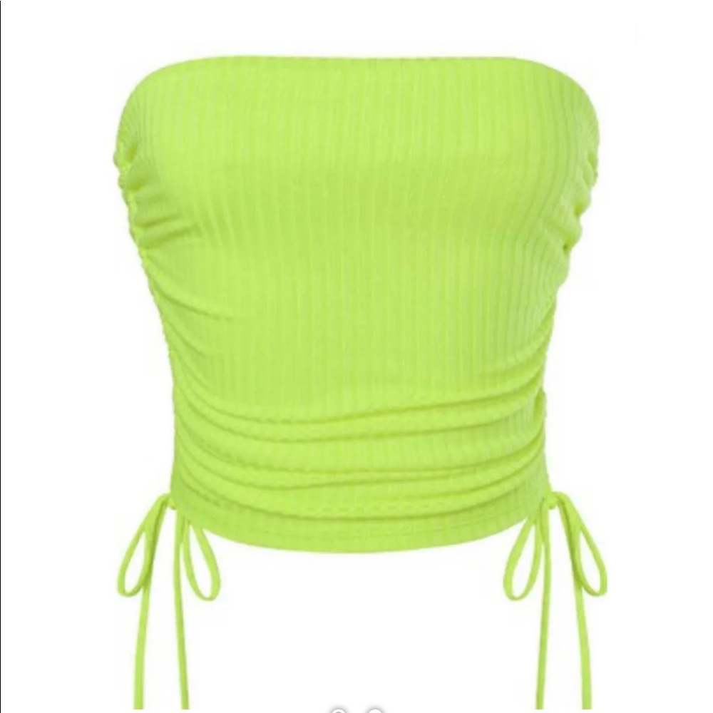 Neon crop top with side strings